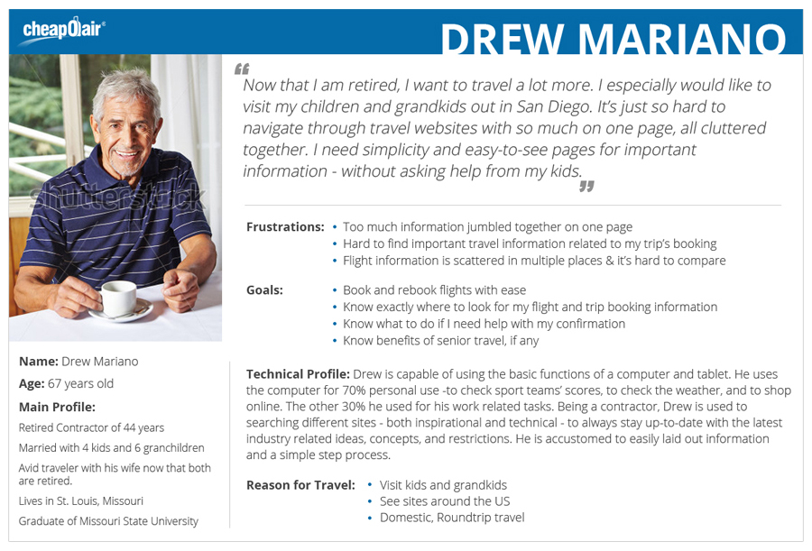 confirmation page user persona