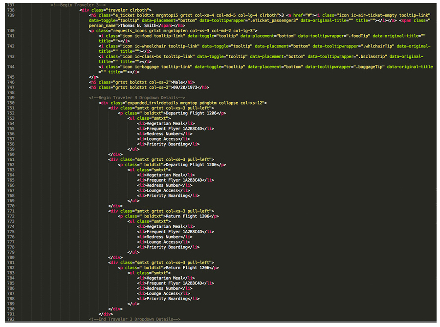 confirmation page prototype html code