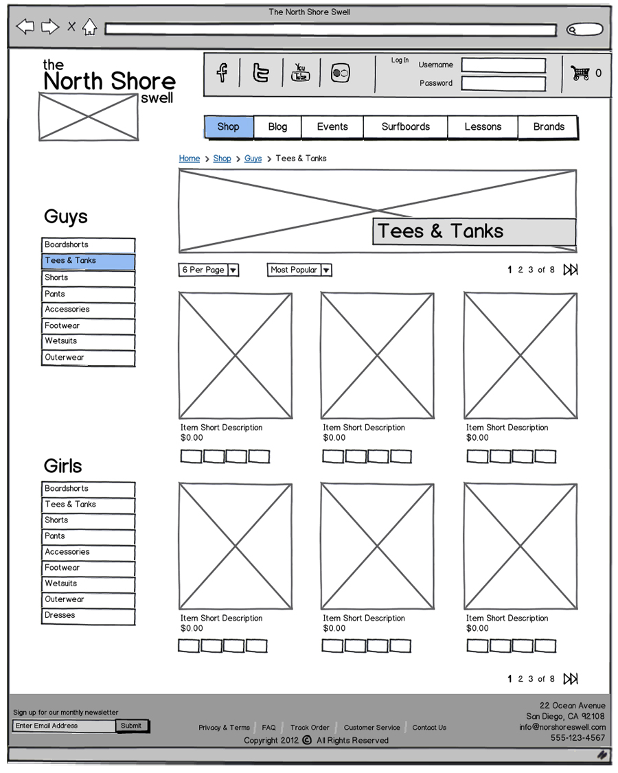 north shore wireframes