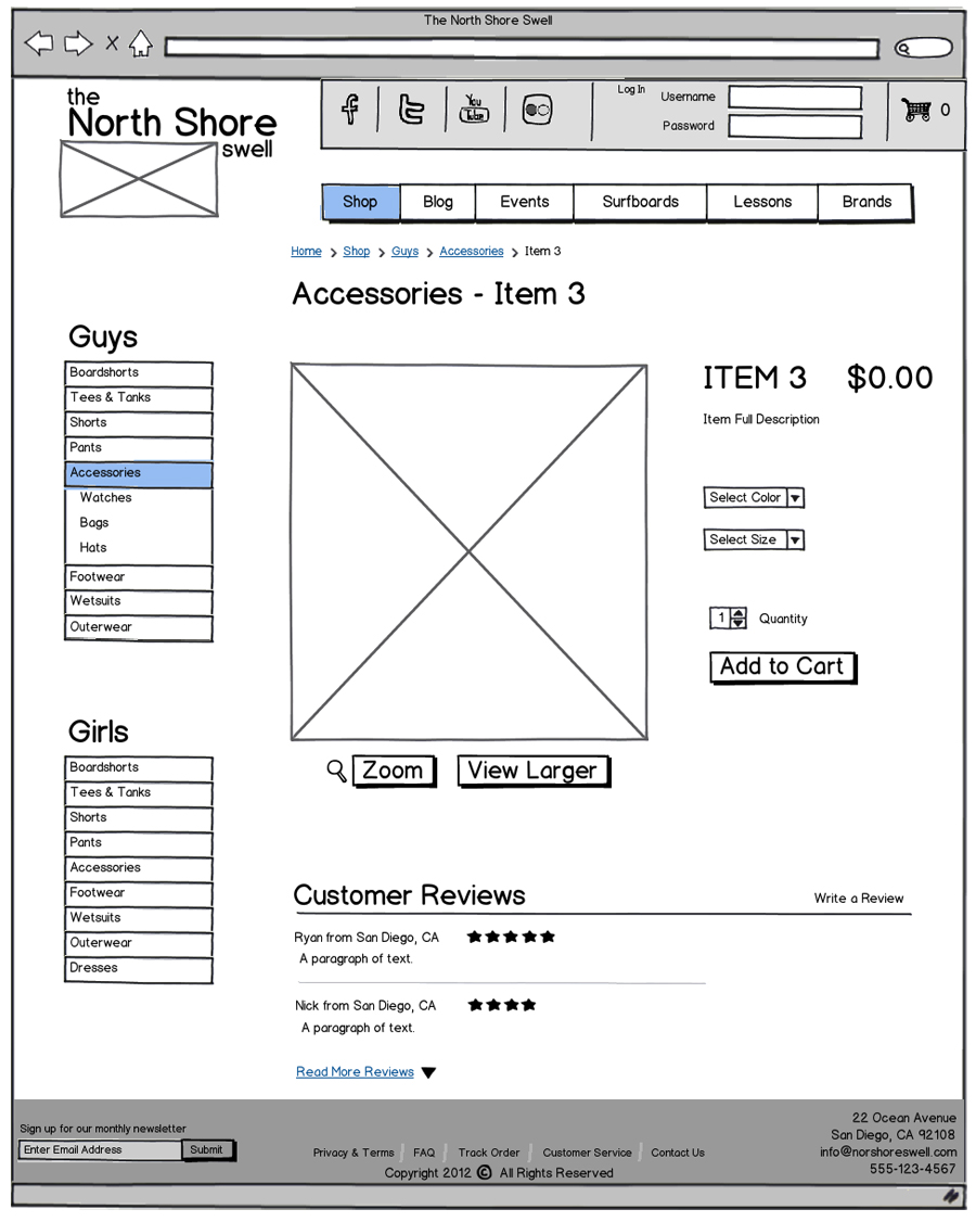 north shore wireframes